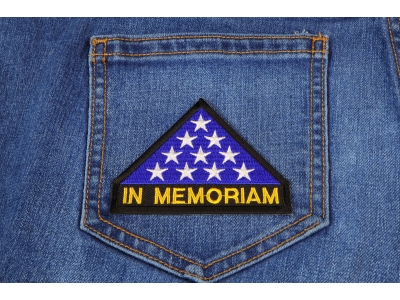 In Memoriam Folded Flag Patch | US Military Veteran Patches