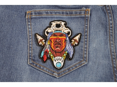 Indian Skull Head Dress Small Patch