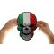 Italian Flag Skull Large Back Patch shown on hand for size comparison