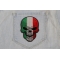 Italian Flag Skull Small Patch shown on jeans