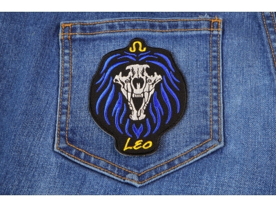 Leo Skull Zodiac Sign Patch