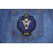 Leo Skull Zodiac Sign Patch shown on jeans