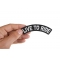 Live To Ride Patch, Biker Saying Patches shown on hand for size comparison