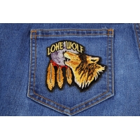 Lone Wolf Howling At The Moon Small Patch Lone Wolf Howling At The Moon Small Patch | Embroidered Biker Patches