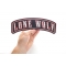 Lone Wolf Patch, Large Back Patches shown on hand for size comparison