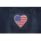 Love USA Heart Patch | Embroidered Patches Love USA Heart Patch shown on jeans