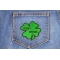 Lucky Irish Shamrock Patch | Embroidered Patches Lucky Irish Shamrock Patch shown on jeans