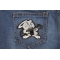 Machine Gun Bunny Rabbit Patch Machine Gun Bunny Rabbit Novelty Iron on Patch shown on jeans