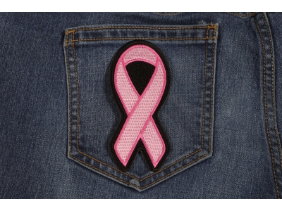 Medium Pink Ribbon Patch For Breast Cancer Awareness | Embroidered Patches