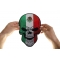 Mexican Flag Skull Large Back Patch shown on hand for size comparison