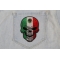 Mexican Flag Skull Small Patch Mexican Flag Skull Patch shown on jeans