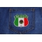 Mexico Shield Flag Patch | Embroidered Patches Mexico Shield Flag Patch shown on jeans