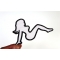 MudFlap Girl Patch In White Facing Right shown on hand for size comparison