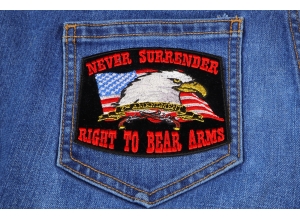 Never Surrender Black 2nd Amendment Patch | US Military Veteran Patches