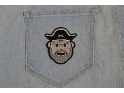 Old Man Bearded Pirate Iron on Patch