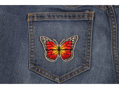 Orange Butterfly Iron On Patch