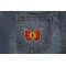 Orange Butterfly Iron On Patch Orange Butterfly Iron On Patch shown on jeans
