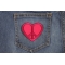 Peace Heart Patch shown on jeans