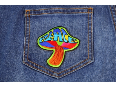 Peace Mushroom Patch Psychedelic Hippie | Embroidered Patches