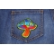 Peace Mushroom Patch Psychedelic Hippie | Embroidered Patches Peace Mushroom Novelty Iron on Patch Psychedelic Hippie shown on jeans