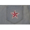 Pink and White Star Patch shown on jeans
