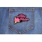 Pink Lady Rider Rose Biker Patch Pink Lady Rider Rose Biker Patch shown on jeans