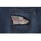 Pink Stripe Tattered American Flag Patch American Flag with Pink Stripe shown on jeans