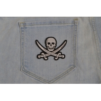 White Pirate Sword Skull Patch | Embroidered Patches White Pirate Sword Skull Patch | Embroidered Patches