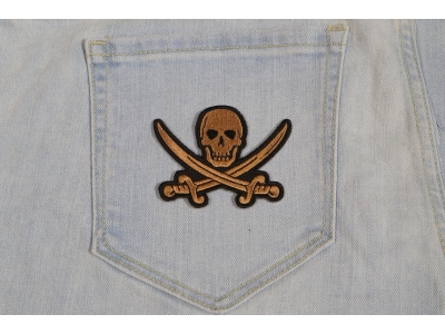 Pirate Sword Skull Patch | Embroidered Patches