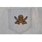 Pirate Sword Skull Patch | Embroidered Patches Pirate Sword Skull Patch shown on jeans