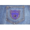 Police Shield Patch shown on jeans