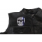 Police Skull Blue line US Flag Patch Blue Stripe American Flag Skull Police Patch, Skull Patches shown on leather vest