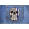 Police Skull Blue line US Flag Patch Blue Stripe American Flag Skull Police Patch shown on jeans