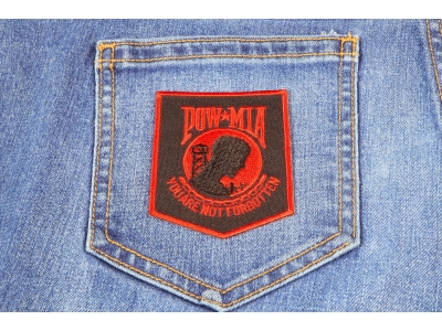 POW MIA Patch Black Red | US Military Veteran Patches