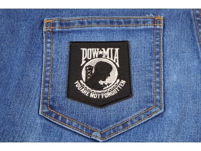 POW MIA Patch Black White | US Military Veteran Patches