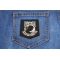 POW MIA Patch Black White shown on jeans