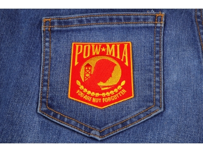 POW MIA Red And Yellow Patch | US POW MIA Military Veteran Patches