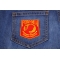 POW MIA Red And Yellow Patch | US POW MIA Military Veteran Patches POW MIA Red and Yellow Patch shown on jeans