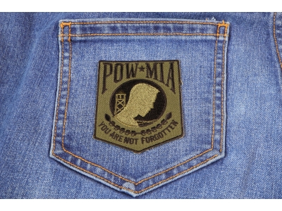 POW MIA Subdued Green Patch | US POW MIA Military Veteran Patches