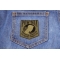POW MIA Subdued Green Patch | US POW MIA Military Veteran Patches POW MIA Subdued Green Patch shown on jeans
