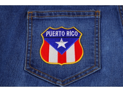 Puerto Rico Shield Flag Patch | Embroidered Patches Puerto Rico Shield Flag Patch | Embroidered Patches