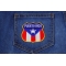 Puerto Rico Shield Flag Patch | Embroidered Patches Puerto Rico Shield Flag Patch shown on jeans