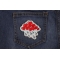 Raining Peace Heart Love Hippie Patch shown on jeans