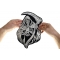 Sand Clock Reaper Patch, Large Skull Patches for Biker Jackets shown on hand for size comparison