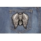 Reaper Skull Wings Middle Finger Patch Small Reaper Skull Wings Middle Finger Patch shown on jeans