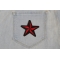 Red Black Star Patch | Embroidered Patches Red Black Star Novelty Iron on Patch shown on jeans