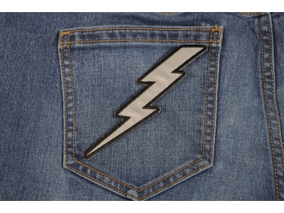 Reflective Lightning Bolt Left Patch | Embroidered Patches