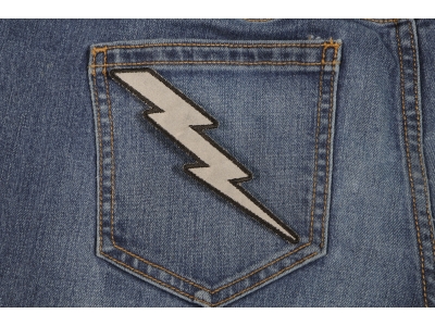 Reflective Lightning Bolt Right Patch | Embroidered Patches