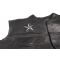 Reflective Nautical Star Patch - 3x3 inch. Embroidered Iron on Patch shown on leather vest