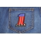 Reflective No 1 USA Patch | Embroidered Patches Reflective No 1 USA Patriotic Iron on Patch shown on jeans